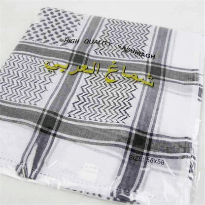 Islamic Men Traditional Costumes Men Plaid Hat Head Scarf Turban Muslim Hijabs Ramadan Pray Caps Unisex Scarves Tassel Desert Arab Keffiyeh Shawl Scarf Military Shemagh Tactical Desert Keffiyeh Head Neck Scarf Arab Wrap with Tassel