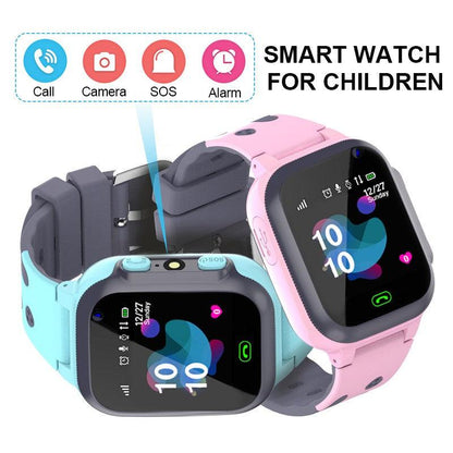 Kids Smart Watch Sim Card GPS Call Phone Smartwatch For Children SOS Photo Waterproof Camera Location Tracker Smart Watch For Kids 2 Way Voice Video Call SOS Alert Smartphone Cell Phone Smart Watch