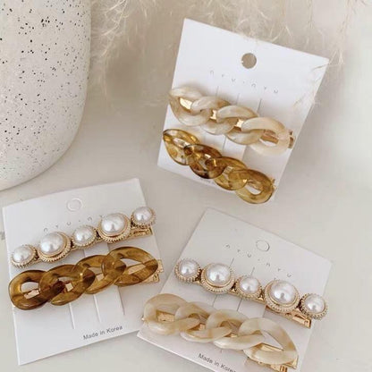 Korea Style Pearl Hair clip for Women Romantic Female Jewelry Chain Hairpin Accessories Hair Stick Barrettes  Hair Accessories for Party Wedding