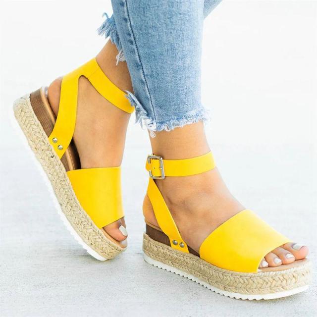 Ladies Elegant Leopard Shoes For Women High Heels Sandals Summer Flip Flop Platform Sandals High Platform Sandals Thick Bottom Belt Buckle Shoes Adjustable Strap Sandals