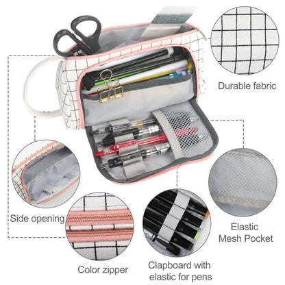 Large Capacity Big Simple Pencil Case For School Stylish Print High Quality Organizer Vintage Pencil Pouch