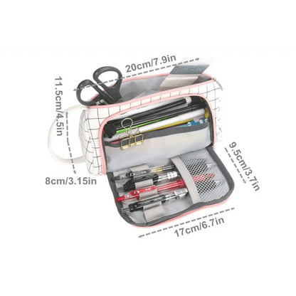 Large Capacity Big Simple Pencil Case For School Stylish Print High Quality Organizer Vintage Pencil Pouch