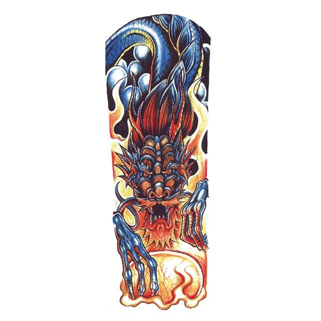 Large Colorful Tattoos For Men Waterproof Dragon Sticker Temporary Luxury Big 3D Tattoo Modern Design