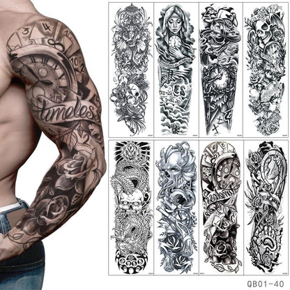 Large Colorful Tattoos For Men Waterproof Dragon Sticker Temporary Luxury Big 3D Tattoo Modern Design