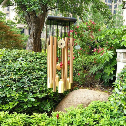 Large Copper Money Pendant Wind Chime Tubes Bells Copper Metal Pipe Chime Large Wind Chimes Bells Tubes Pendant Balcony Outdoor Yard Garden Home Decoration