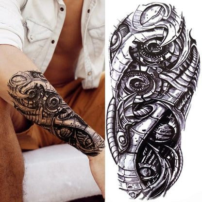 Large Wolf Tiger Black Tattoo Sticker Evil Death Temporary Tattoo Waterproof Big Tattoo Stickers For Mens Womens