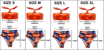 Leaf Floral Bikini Set Women Backless High-Waist Two Pieces Swimwear Beach Bathing Suits Swimsuits Women's Ruffle Bandage Bikini High Waist Bottoms Two Piece Swimsuits