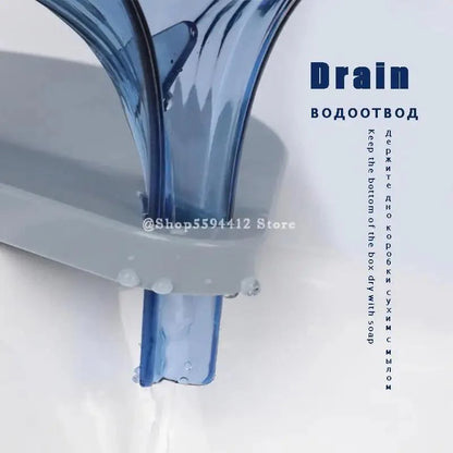 Leaf Shape Soap Box Bathroom soap holder Dish Storage Plate Tray Bathroom Soap Holder Case Bathroom Supplies bathroom gadgets Drainage Soap Holder-Leaf Soap Storage Box-Vertical Manual Soap Holder-Suction Cup Drain Soap Box for Shower Bathroom Kitchen
