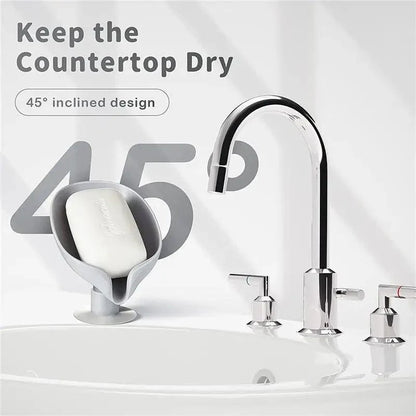 Leaf Shape Soap Box Drain Soap Holder Box Kichen Bathroom Accessories Toilet Laundry Soap Box Bathroom Supplies Tray Gadgets Soap Holder Leaf-Shape Self Draining Soap Dish Holder Not Punched Easy Clean Bar Soap Holder With Suction Cup Soap Dish