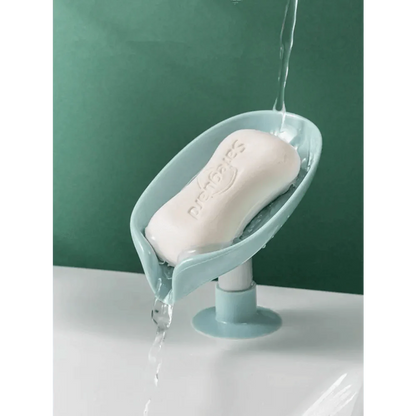 Leaf Shaped Soap Dish Holder Suction Cup Soap Dish For Bathroom Shower Soap Box Sponge Soap Holder Storage Tray Soap container Soap Dish Holder Lotus Leaf Shape With Suction Cup Drain Detachable Soap Box Not Punched Toilet Bath Drain Shelf Storage