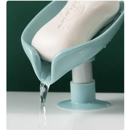Leaf Shaped Soap Dish Holder Suction Cup Soap Dish For Bathroom Shower Soap Box Sponge Soap Holder Storage Tray Soap container Soap Dish Holder Lotus Leaf Shape With Suction Cup Drain Detachable Soap Box Not Punched Toilet Bath Drain Shelf Storage