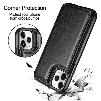 Leather Retro Card Holder Flip Cover for iPhone 11 12 13 14 Pro Max Mini Wallet Case iPhone 11 PU Leather Flip Cover Wallet Case For iPhone