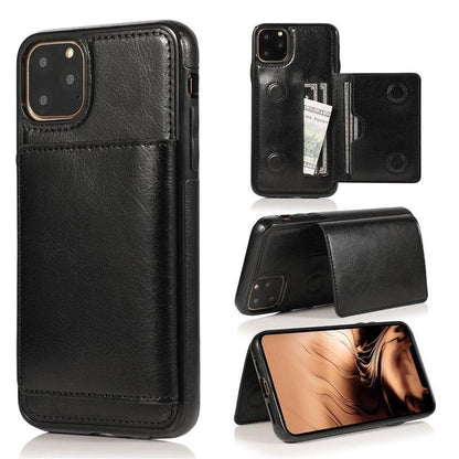 Leather Wallet Case For iPhone 11 Pro Max XS Max XR X 8 7 6S 6Plus 5 5S With Stand Card Pocket Case Cover Shockproof Texture PU Leather  Wallet Cover