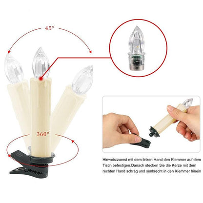 LED Candle Lamp Simulation Flame Light Warm Candle Family Party Christmas Birthday Party Decorated With Candles Ivory Battery Operated LED Taper Candles With Remote Control Christmas Candles