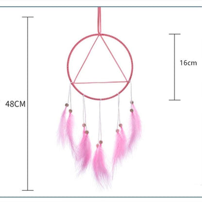 LED Dream Catcher Lamp Flying Wind Chimes Lighting Dream-catcher Handmade Ornaments Traditional Gifts Feather Pendant Romantic Creative Wall Hanging Home Wall Decoration Ornament Craft Native American Style