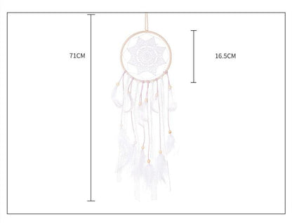LED Dream Catcher Lamp Flying Wind Chimes Lighting Dream-catcher Handmade Ornaments Traditional Gifts Feather Pendant Romantic Creative Wall Hanging Home Wall Decoration Ornament Craft Native American Style