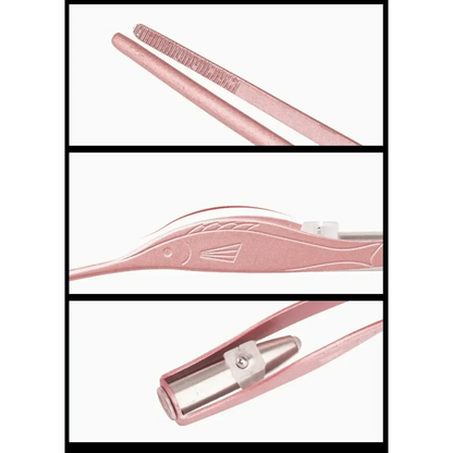 LED Flashlight Stainless Steel Tweezers Ear Pick Clean Colorful Tweezers Tool Hair Removal Care