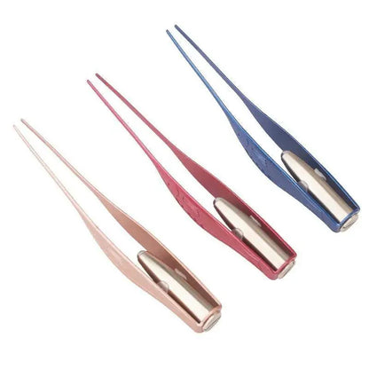 LED Flashlight Stainless Steel Tweezers Ear Pick Clean Colorful Tweezers Tool Hair Removal Care