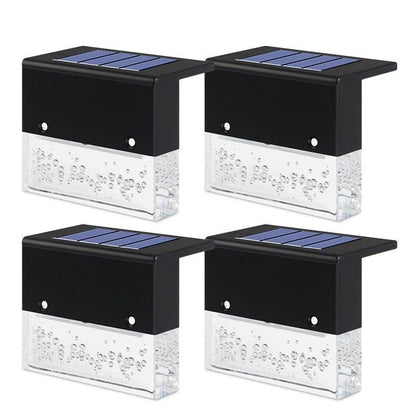 LED Solar Fence Light Outdoor Courtyard Home Garden Decoration Light RGB Waterproof Plywood Lights Decorative Table Lamp Cute Study Lamps for Bedroom Décor