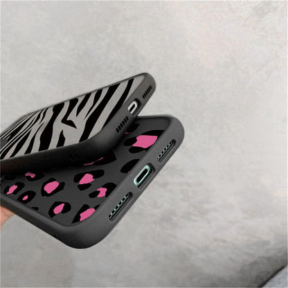 Leopard Print Elegant Pattern Protective Phone Case Translucent Hard Back With Silicone Leopard Pattern Phone Case For Iphone 11 Pro Max 12 13 Mini X Xs Max 7 8 Plus Mobile Phone Protective Case