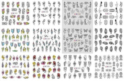 Letter Nail Water Decals With Inscriptions Sexy Girl  Black White Tattoo Slider English Alphabet Nail Decals Adhesive Letter 3D Nail Art Stickers for Women Girls Nail Decoration Manicure for Women Decorations Birthday Party Favor Gift