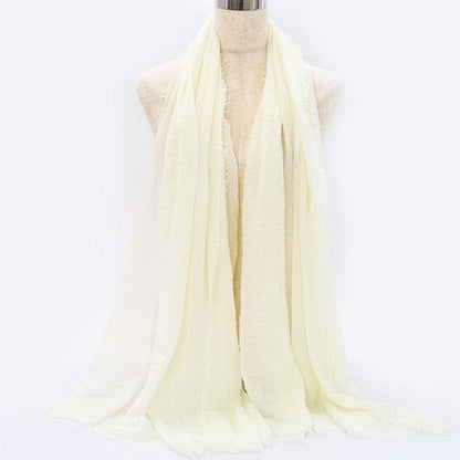 Light Soft Fashion Solid Scarf Crinkle Cotton Linen Wrap Shawl Hijab Muslim Woman Shawls Turban Islamic Clothing Head Wrap For Women