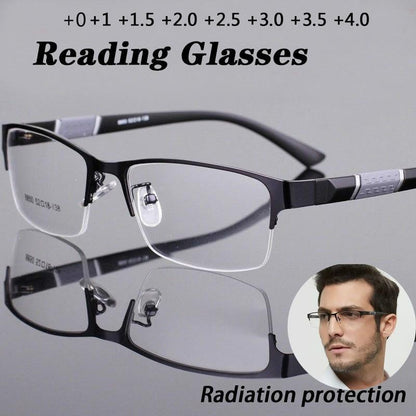 Lightweight Alloy Semi-Rimless Reading Glasses For  Men And Women With Quality Half Frame  Men Reading Glasses  For Men New Retro Eyewear