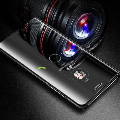 Lightweight Anti Peeping Magnetic Double-Sided Privacy Clear Back Metal Bumper Anti-Spy Phone Cases Cover for iPhone iPhone Smart Mirror Flip Case For iPhone 13 12 11 Pro XS Max XR Magnetic Stand Cover