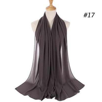 Long Lightweight Soft Solid Color Chiffon Scarfs Muslim Headscarf Hijab Scarf Shawls Wraps Hijab For Women 70*180cm
