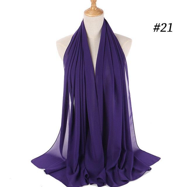 Long Lightweight Soft Solid Color Chiffon Scarfs Muslim Headscarf Hijab Scarf Shawls Wraps Hijab For Women 70*180cm