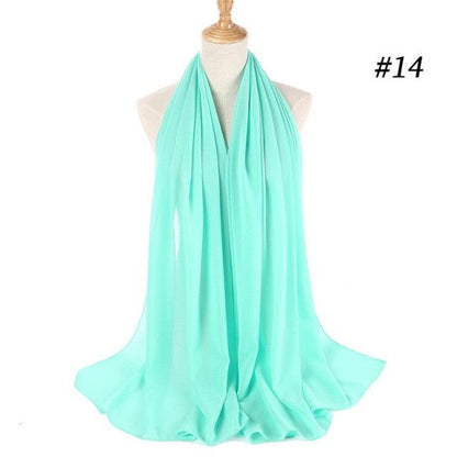 Long Lightweight Soft Solid Color Chiffon Scarfs Muslim Headscarf Hijab Scarf Shawls Wraps Hijab For Women 70*180cm