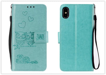 Love Couple Leather Case For iPhone 12 11 Pro  mini Phone Flip Wallet Soft Cover Shockproof Floral Cute Modern Leather Wallet Phone Case For iPhone