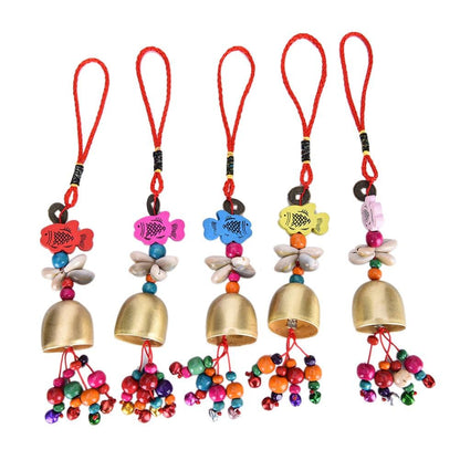 Lucky Wind Chimes Mobile Garden Wind Chime Bell Creative Outdoor National Home Pop Hot Yard New Copper Living Decor Fashion For Good Luck Home Garden Patio Hanging Decoration Gift