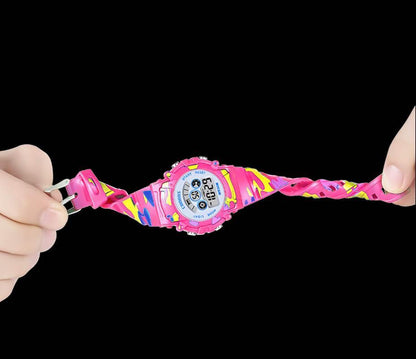 Luminous Camouflage Kids Watches LED Colorful Flash Digital Waterproof Alarm Date Week Digital Sport Watch For Boys Girls Kid Waterproof Electronic Multi Function Casual Outdoor Watches