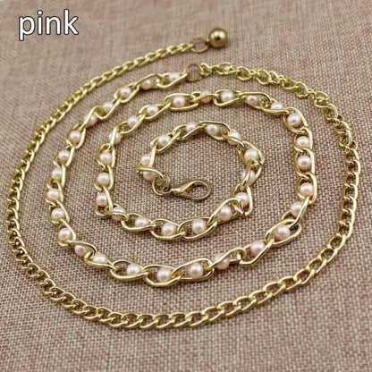 Luxurious Metal Adjustable Thin Strap Body Link Belts For Women Fashion Long Tassel Belly Metal Chain Waistbands For Women