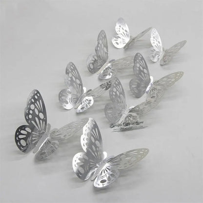Luxury 3D Wall Stunning 12Pcs 4D Hollow Butterfly Wall Sticker Home Decoration Wall Stickers wedding Party Wedding Decors Butterfly Kids Room Decors