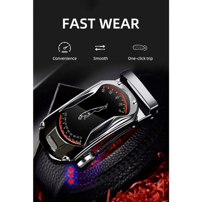 Luxury Automatic Black Genuine Leather Business Belt For Men New Fashion High Quality Black Belts