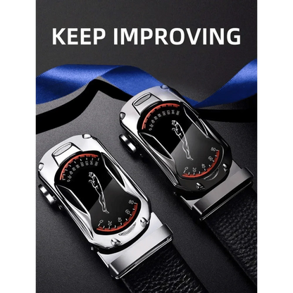 Luxury Automatic Black Genuine Leather Business Belt For Men New Fashion High Quality Black Belts