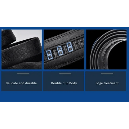 Luxury Automatic Black Genuine Leather Business Belt For Men New Fashion High Quality Black Belts