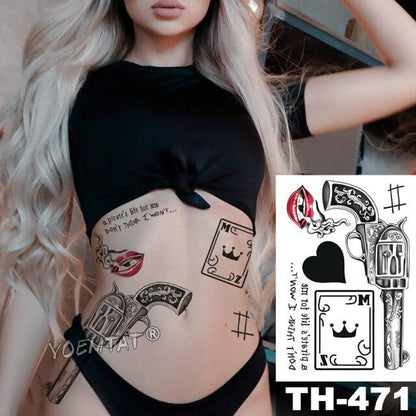 Luxury Big Waterproof Temporary Sticker Tattoo Large Flowers And Animals Body Tattos For Womens