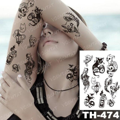 Luxury Big Waterproof Temporary Sticker Tattoo Large Flowers And Animals Body Tattos For Womens