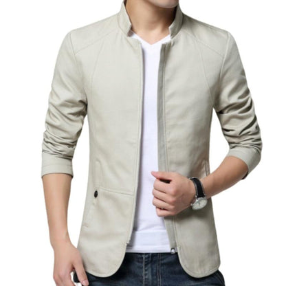 Luxury Black Mens Jacket Fashion Jacket Men Slim Fit Business Casual Male Jackets Warm Outdoor Men's Lightweight Cotton Jacket Elegant Slim Men Solid Color Clothing