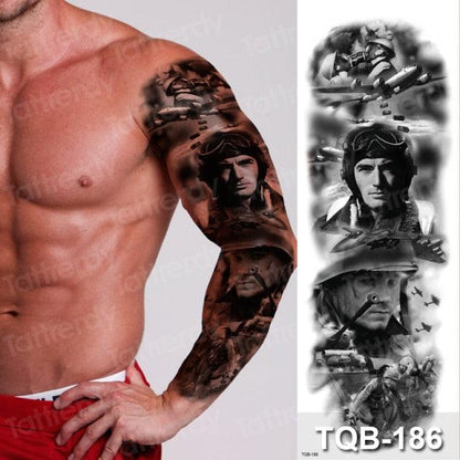Luxury Black Temporary Tattoo Waterproof Big Lion Tattoo For Body Arm Legs Modern Large Design