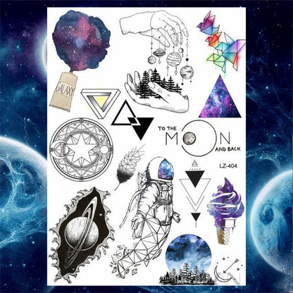 Luxury Colorful Flower Lavender Waterproof Temporary Tattoos Animals Arm Chest Tattoo Stickers Elegant Summer Style For Womens Mens