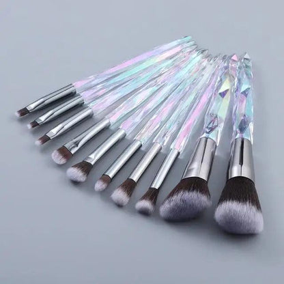 Luxury Cosmic Color New Luxury Crystal Makeup Brushes Powder Foundation Eyeshadow Eyebrow Cosmetics for Face Fan Make Up Brush Set