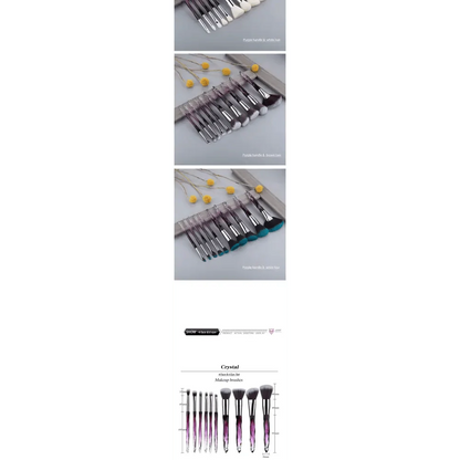 Luxury Cosmic Color New Luxury Crystal Makeup Brushes Powder Foundation Eyeshadow Eyebrow Cosmetics for Face Fan Make Up Brush Set