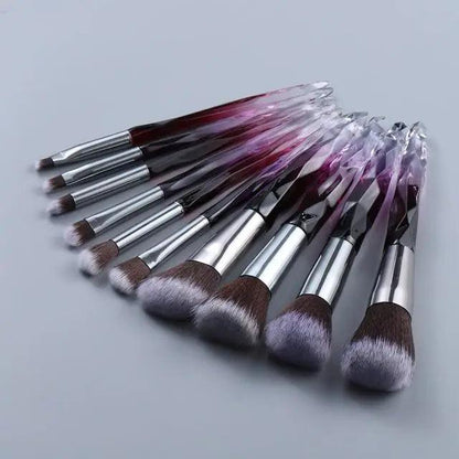 Luxury Cosmic Color New Luxury Crystal Makeup Brushes Powder Foundation Eyeshadow Eyebrow Cosmetics for Face Fan Make Up Brush Set