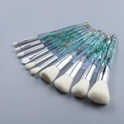 Luxury Cosmic Color New Luxury Crystal Makeup Brushes Powder Foundation Eyeshadow Eyebrow Cosmetics for Face Fan Make Up Brush Set