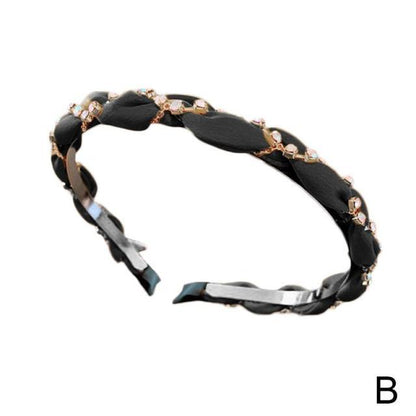 Luxury Crystal Rhinestone Cross Hair Bands For Girls Women Chiffon Stylish Headwear Korean Hair Bands Hoop New Fashion Gorgeous Hair Accessories For Women