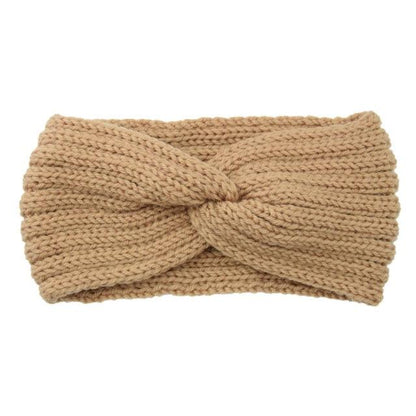 Luxury Fashion Winter Soft Solid Color Elastic Elegant Wide Knitting Cross Lightweight Headband Yoga Turban Bandage Bandanas Hair Bands For Women